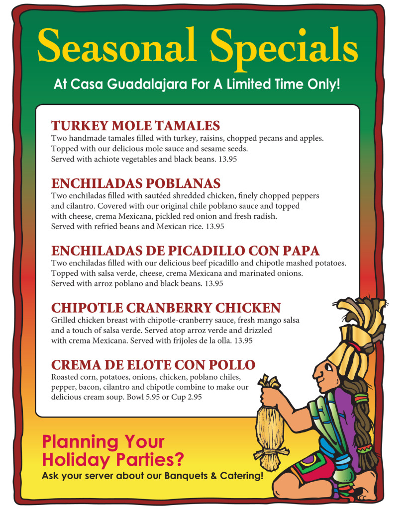 Casa Guadalajara Seasonal Specials